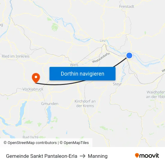 Gemeinde Sankt Pantaleon-Erla to Manning map