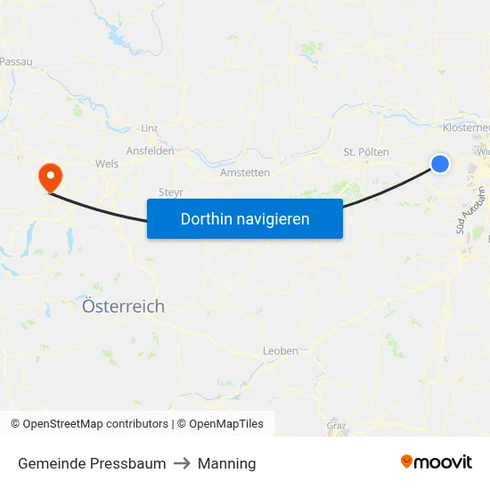 Gemeinde Pressbaum to Manning map