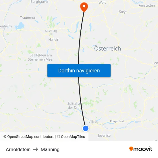 Arnoldstein to Manning map