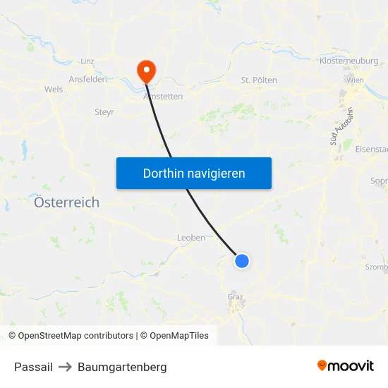 Passail to Baumgartenberg map