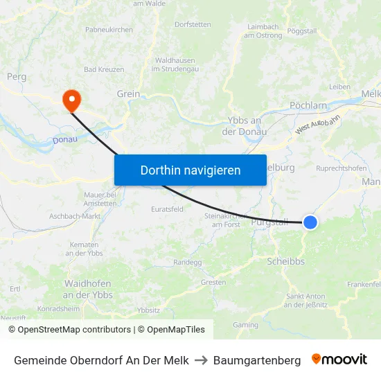 Gemeinde Oberndorf An Der Melk to Baumgartenberg map
