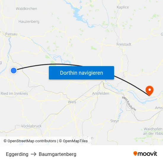 Eggerding to Baumgartenberg map