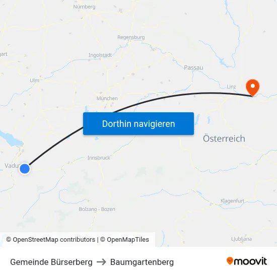 Gemeinde Bürserberg to Baumgartenberg map