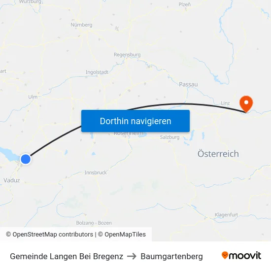 Gemeinde Langen Bei Bregenz to Baumgartenberg map