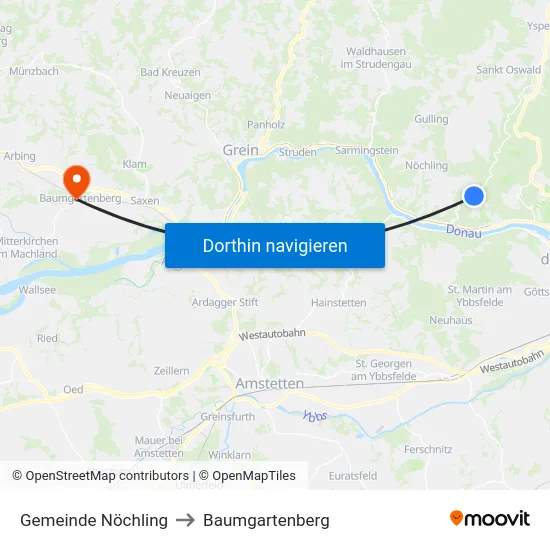 Gemeinde Nöchling to Baumgartenberg map