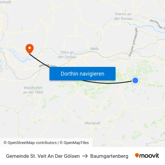 Gemeinde St. Veit An Der Gölsen to Baumgartenberg map