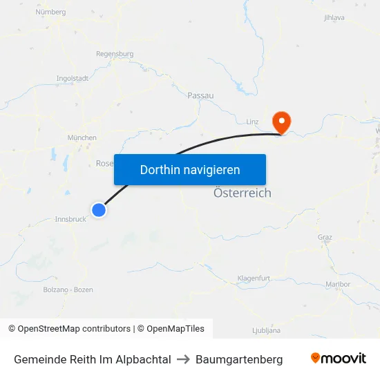 Gemeinde Reith Im Alpbachtal to Baumgartenberg map