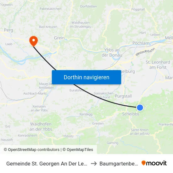 Gemeinde St. Georgen An Der Leys to Baumgartenberg map