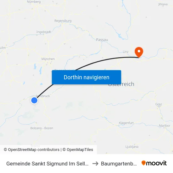Gemeinde Sankt Sigmund Im Sellrain to Baumgartenberg map