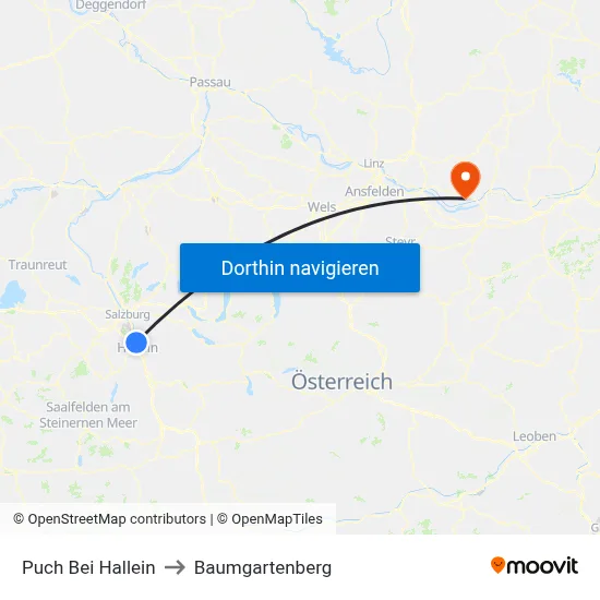 Puch Bei Hallein to Baumgartenberg map