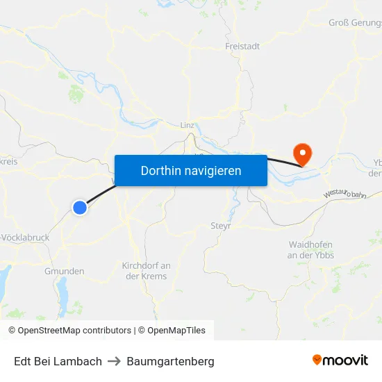 Edt Bei Lambach to Baumgartenberg map