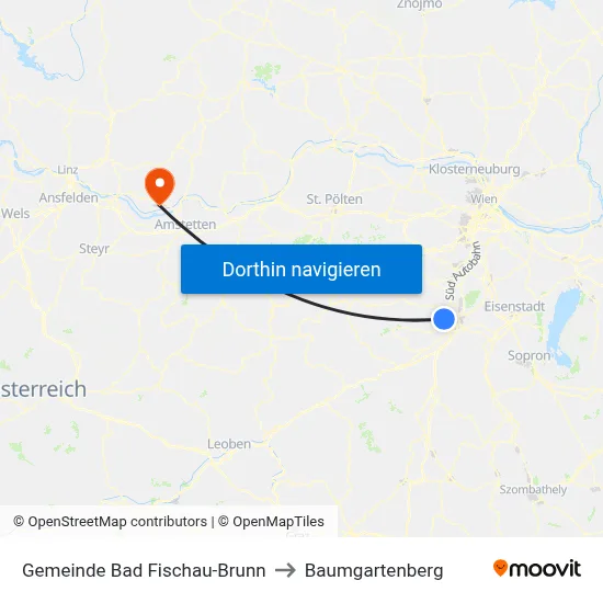 Gemeinde Bad Fischau-Brunn to Baumgartenberg map