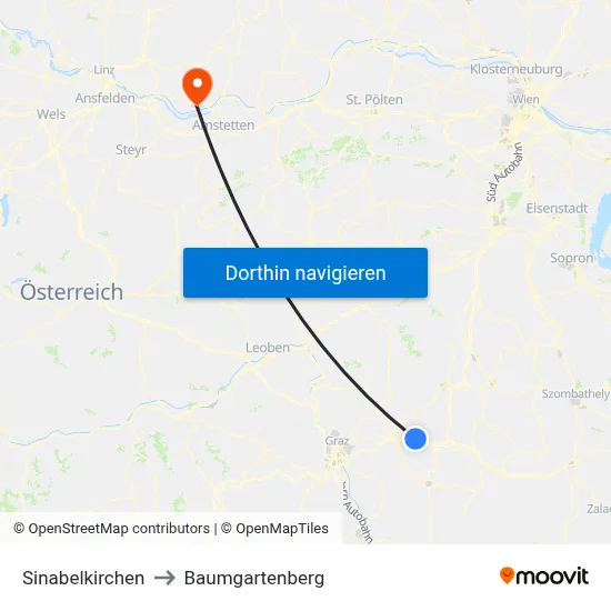 Sinabelkirchen to Baumgartenberg map