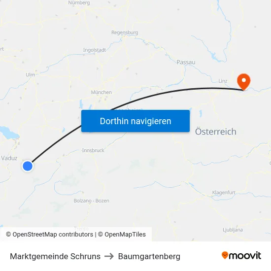 Marktgemeinde Schruns to Baumgartenberg map