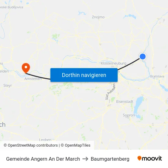 Gemeinde Angern An Der March to Baumgartenberg map