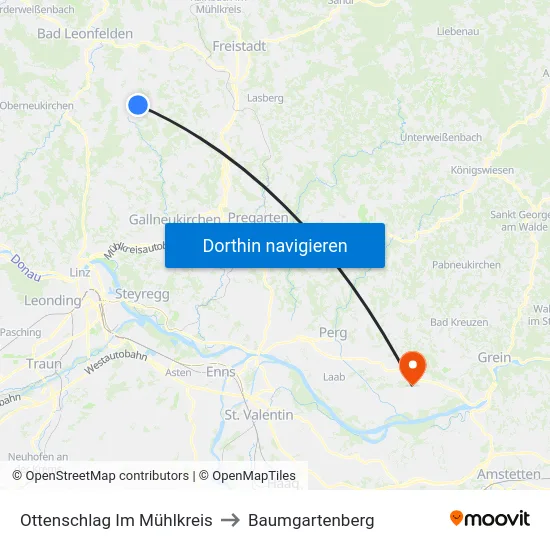 Ottenschlag Im Mühlkreis to Baumgartenberg map