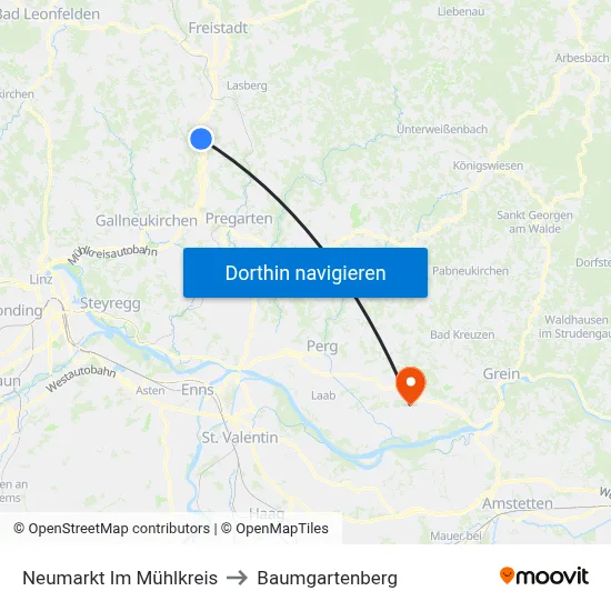 Neumarkt Im Mühlkreis to Baumgartenberg map