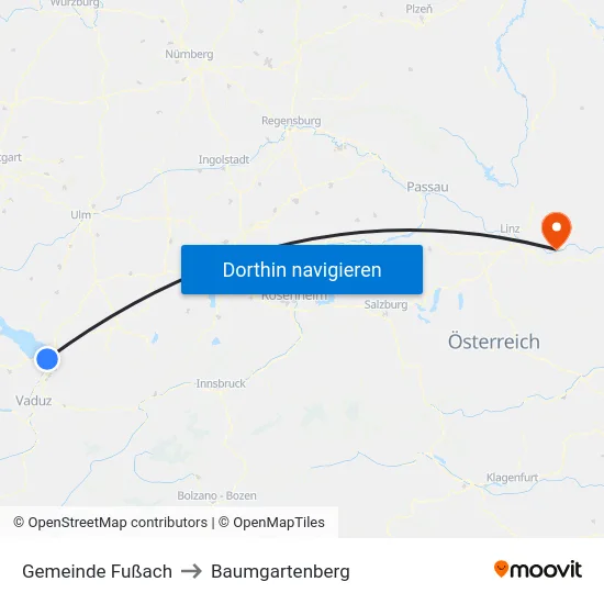 Gemeinde Fußach to Baumgartenberg map