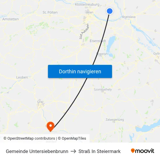 Gemeinde Untersiebenbrunn to Straß In Steiermark map