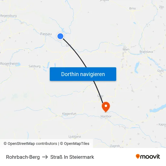 Rohrbach-Berg to Straß In Steiermark map