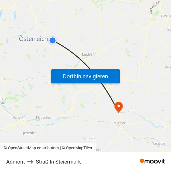 Admont to Straß In Steiermark map