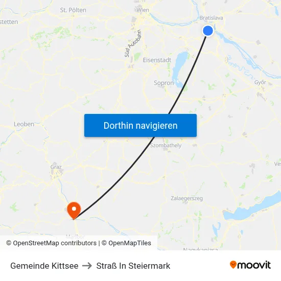 Gemeinde Kittsee to Straß In Steiermark map