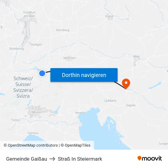 Gemeinde Gaißau to Straß In Steiermark map
