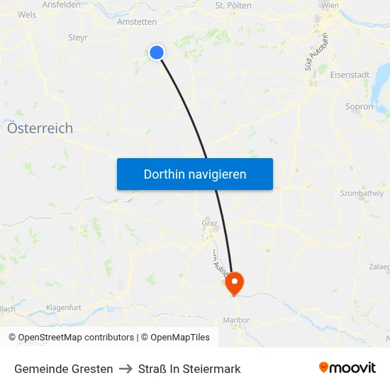 Gemeinde Gresten to Straß In Steiermark map