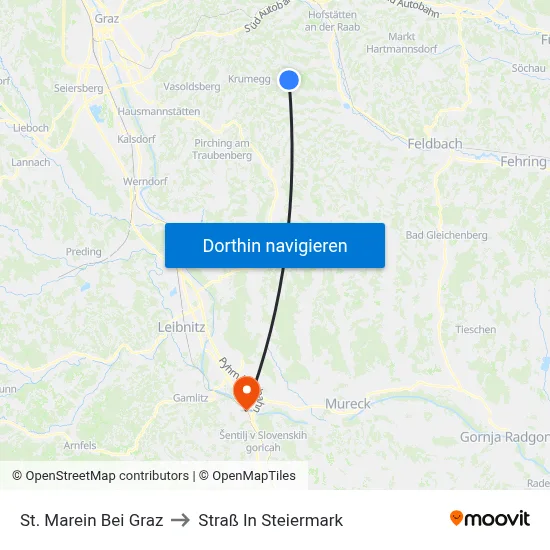 St. Marein Bei Graz to Straß In Steiermark map