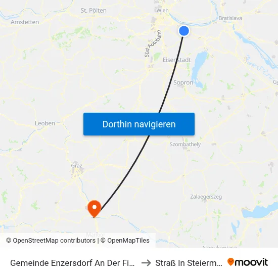 Gemeinde Enzersdorf An Der Fischa to Straß In Steiermark map