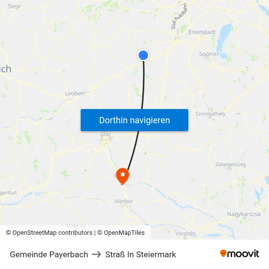 Gemeinde Payerbach to Straß In Steiermark map