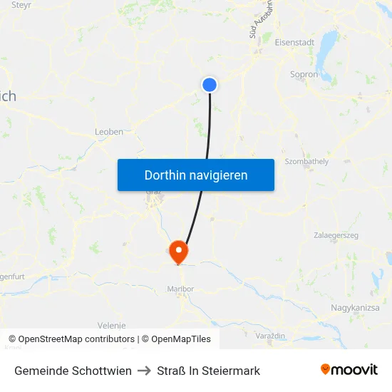 Gemeinde Schottwien to Straß In Steiermark map