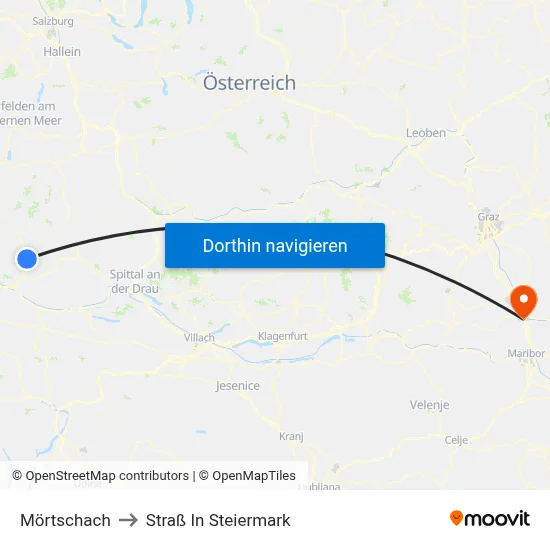 Mörtschach to Straß In Steiermark map
