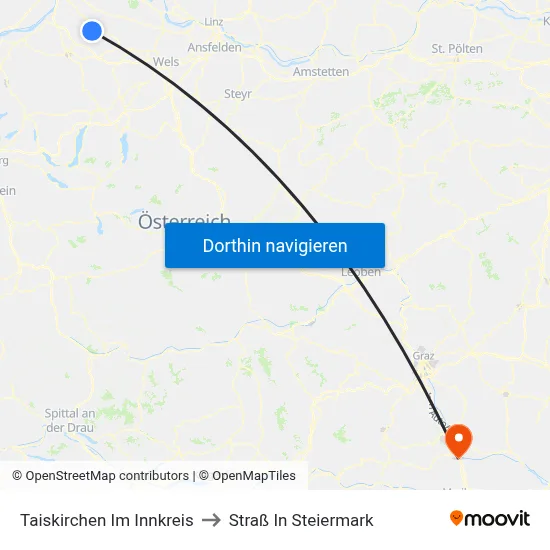 Taiskirchen Im Innkreis to Straß In Steiermark map