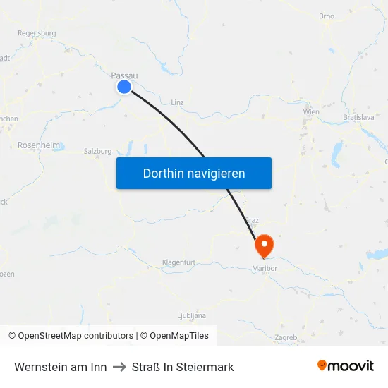 Wernstein am Inn to Straß In Steiermark map