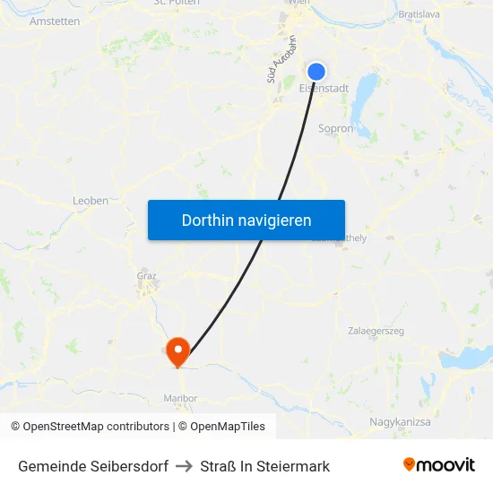Gemeinde Seibersdorf to Straß In Steiermark map