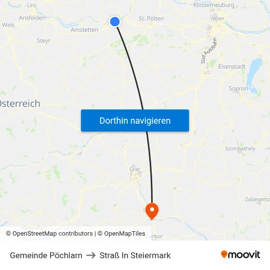 Gemeinde Pöchlarn to Straß In Steiermark map