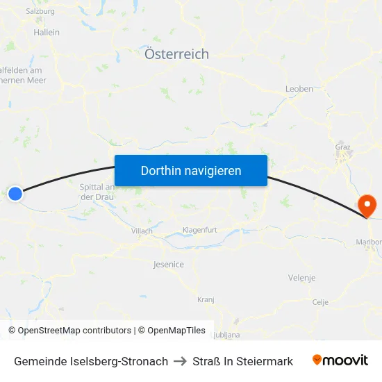 Gemeinde Iselsberg-Stronach to Straß In Steiermark map