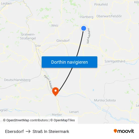 Ebersdorf to Straß In Steiermark map