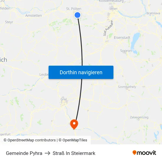 Gemeinde Pyhra to Straß In Steiermark map