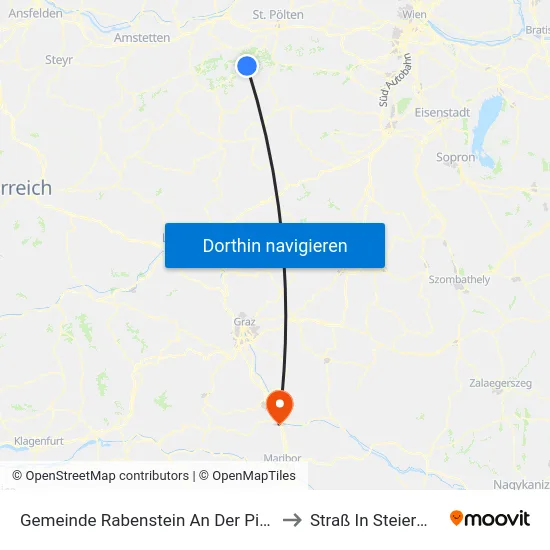 Gemeinde Rabenstein An Der Pielach to Straß In Steiermark map