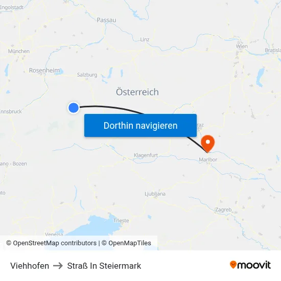 Viehhofen to Straß In Steiermark map