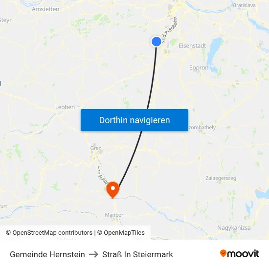 Gemeinde Hernstein to Straß In Steiermark map