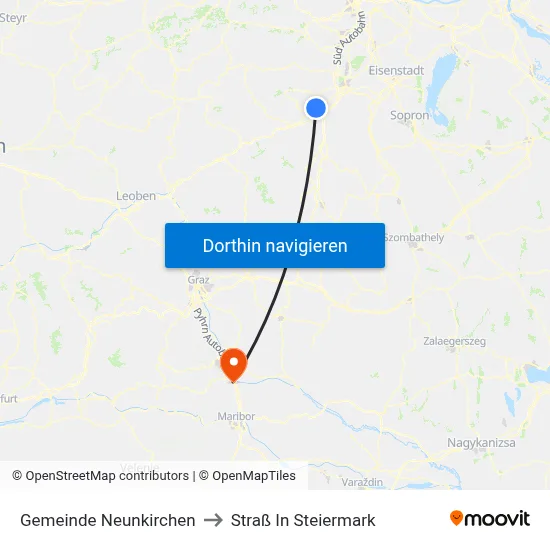 Gemeinde Neunkirchen to Straß In Steiermark map