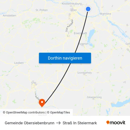 Gemeinde Obersiebenbrunn to Straß In Steiermark map