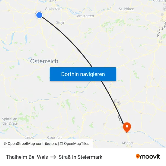 Thalheim Bei Wels to Straß In Steiermark map