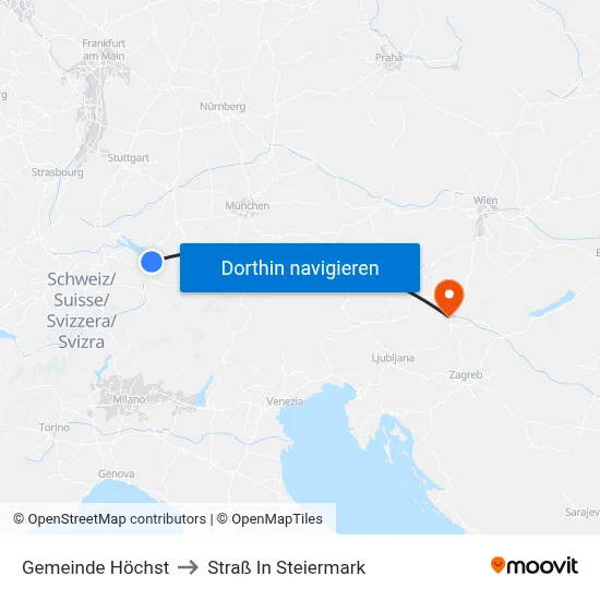 Gemeinde Höchst to Straß In Steiermark map