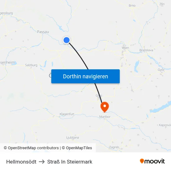 Hellmonsödt to Straß In Steiermark map