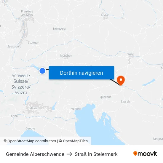 Gemeinde Alberschwende to Straß In Steiermark map
