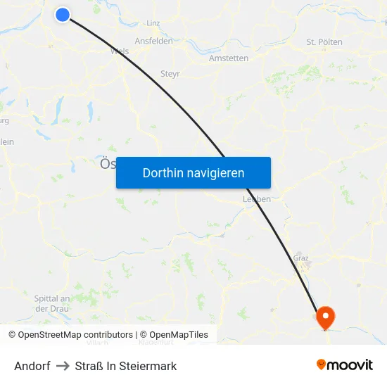 Andorf to Straß In Steiermark map